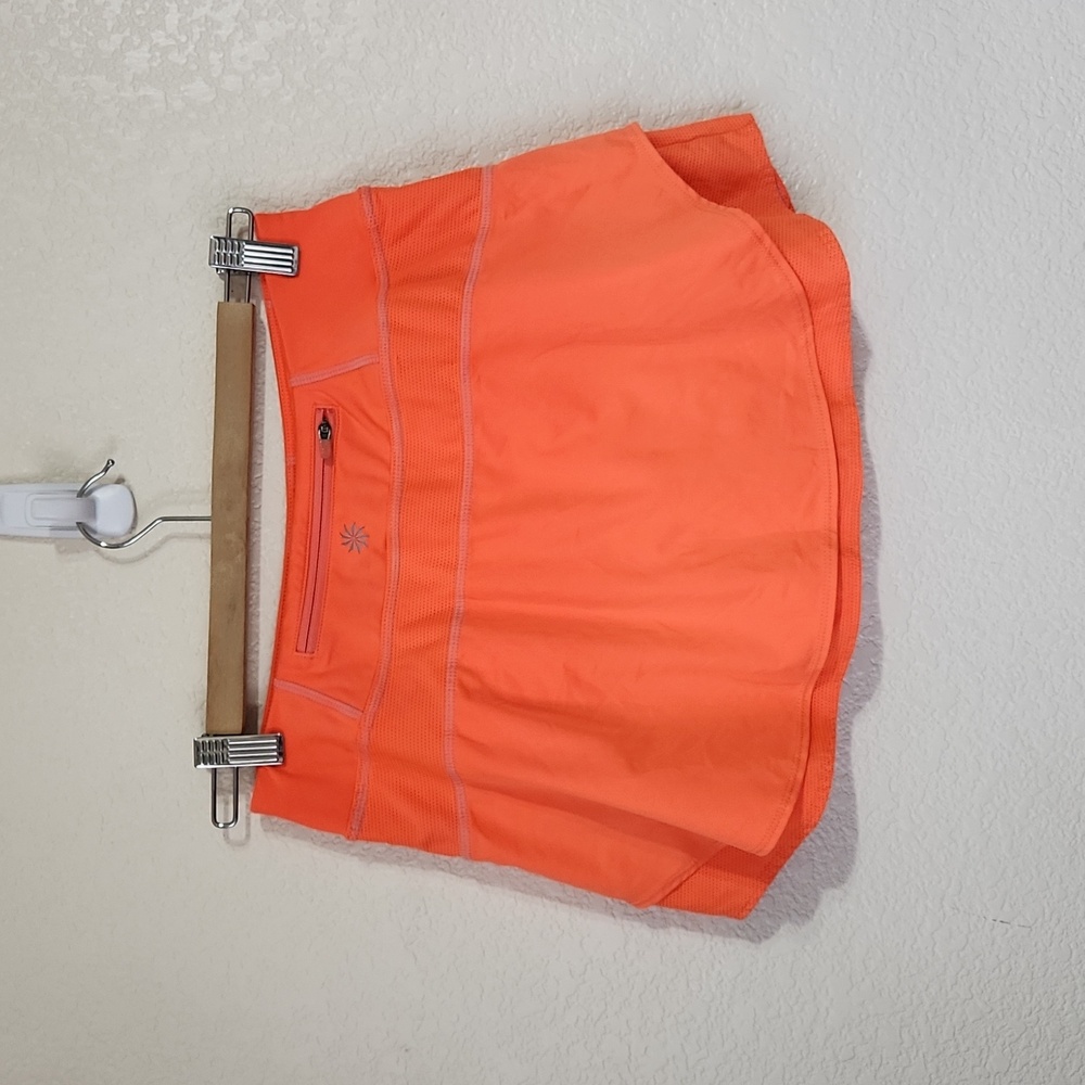 Athleta Bustle Tennis Skort Skirt Neon Orange Ember Size XS - Picture 6 of 13